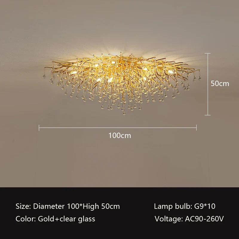 lustre nordique à led en cristal pour un éclairage élégant