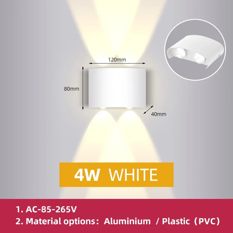 applique murale extérieure led luminaire étanche pour jardin décoratif
