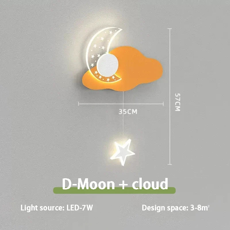 applique murale nuage et lune pour chambre d'enfant