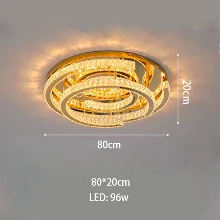 plafonnier led moderne en cristal design réglable