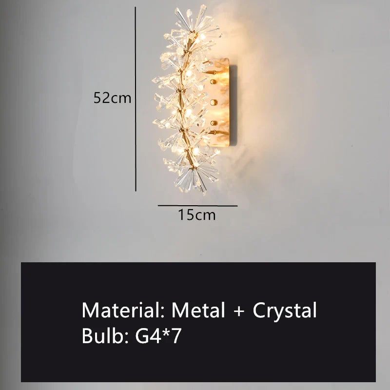 Applique murale LED en cristal moderne lumières or métal salon chevet TV fond appliques G4 ampoule 110-220V montage en Surface
