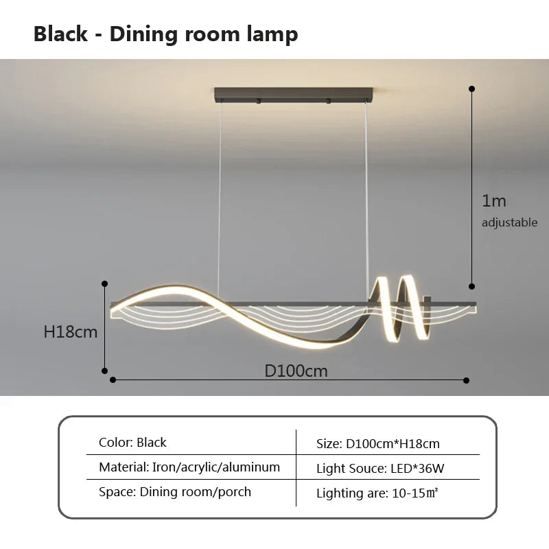 suspension LED design moderne pour restaurant