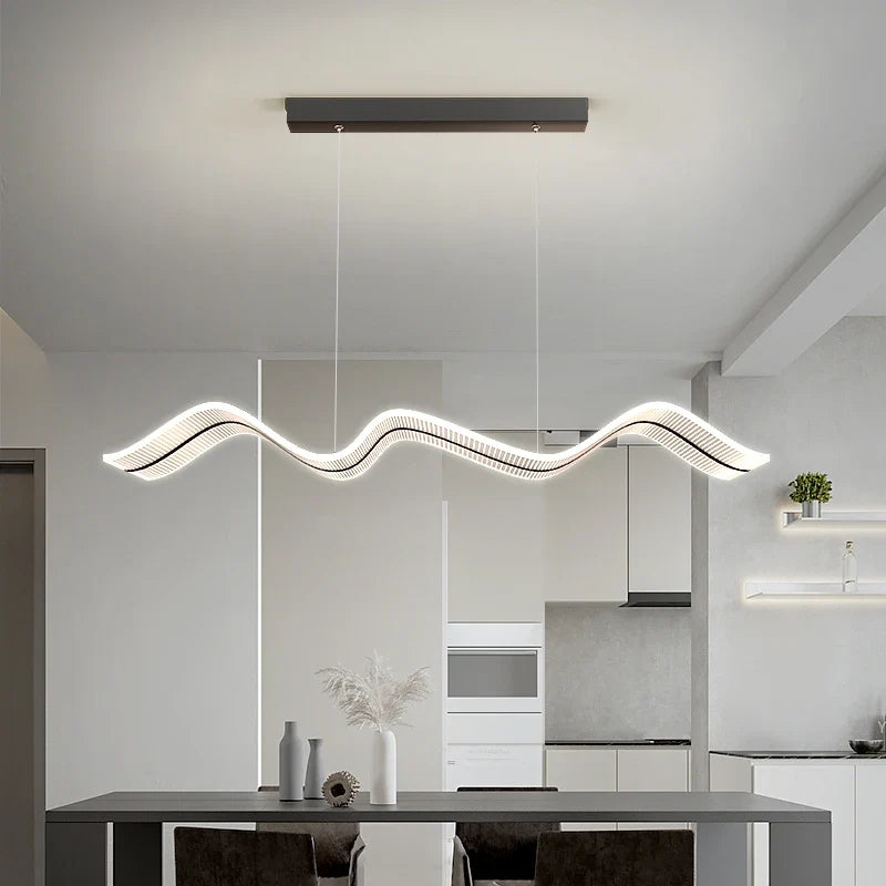 suspension acrylique forme de vague moderne nordique
