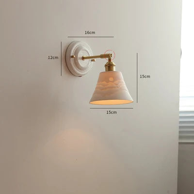 Applique LED nordique japonaise cuivre blanc