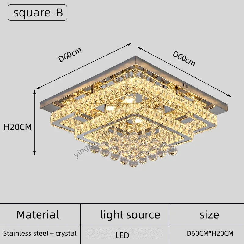 plafonnier moderne en cristal pour un éclairage élégant