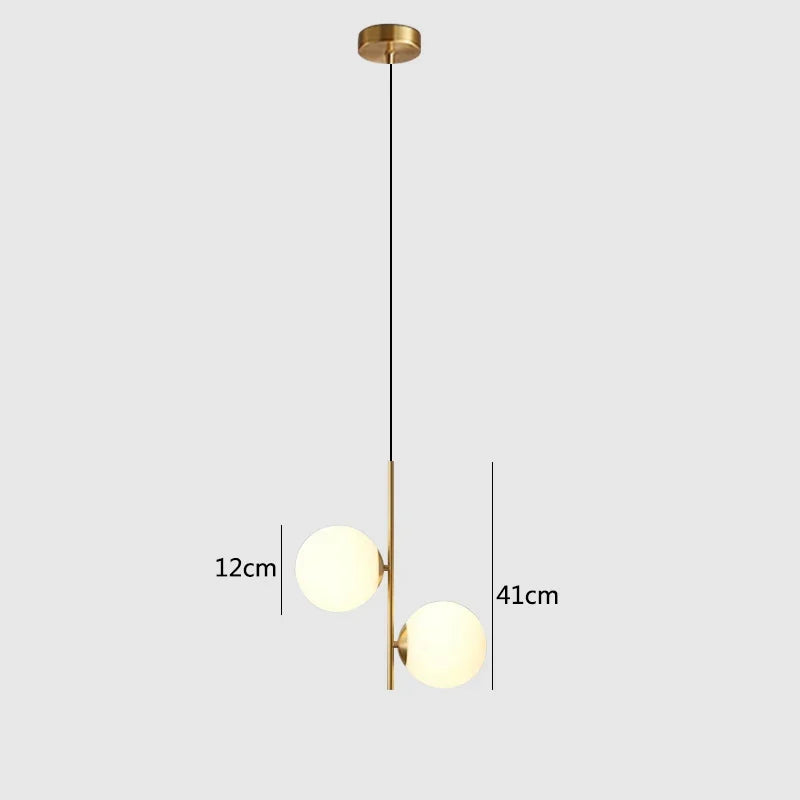 suspension moderne en verre et laiton noir design lumineux