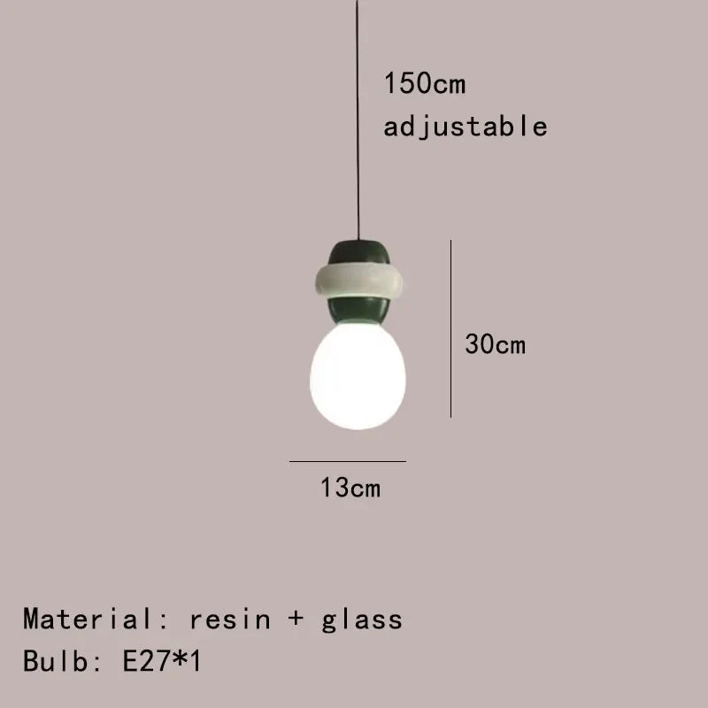 suspension en résine et verre avec fil réglable