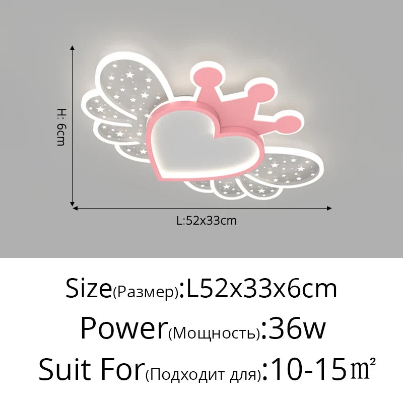 lustre led ultra lumineux moderne nordique avec décoration d'amour