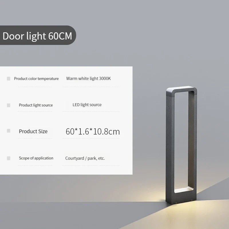 lampe de jardin moderne étanche en aluminium pour extérieur