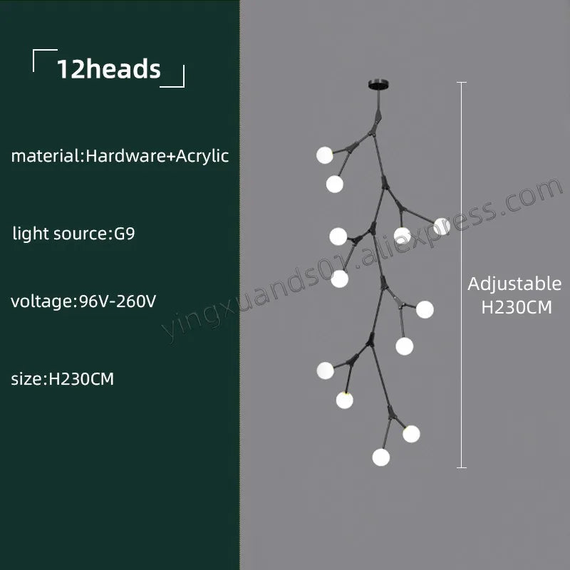 lustre moderne en verre pour intérieur nordique élégant