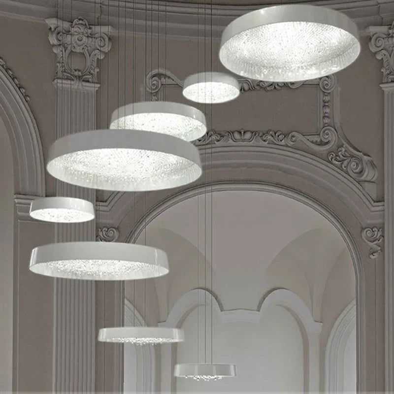 lustre moderne minimaliste en cristal pour éclairage intérieur