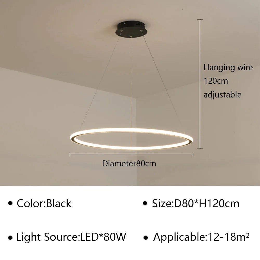 suspension moderne à LED pour décoration intérieure élégante