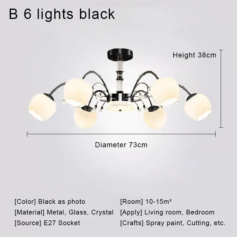 lustre en cristal nordique à led pour décoration intérieure moderne