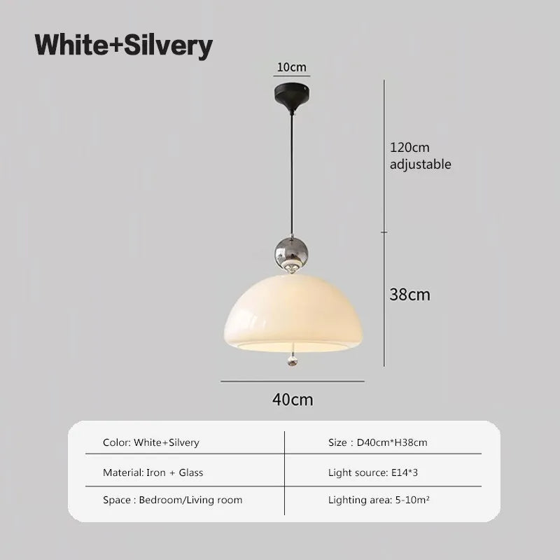 Suspension LED nordique en verre champignon