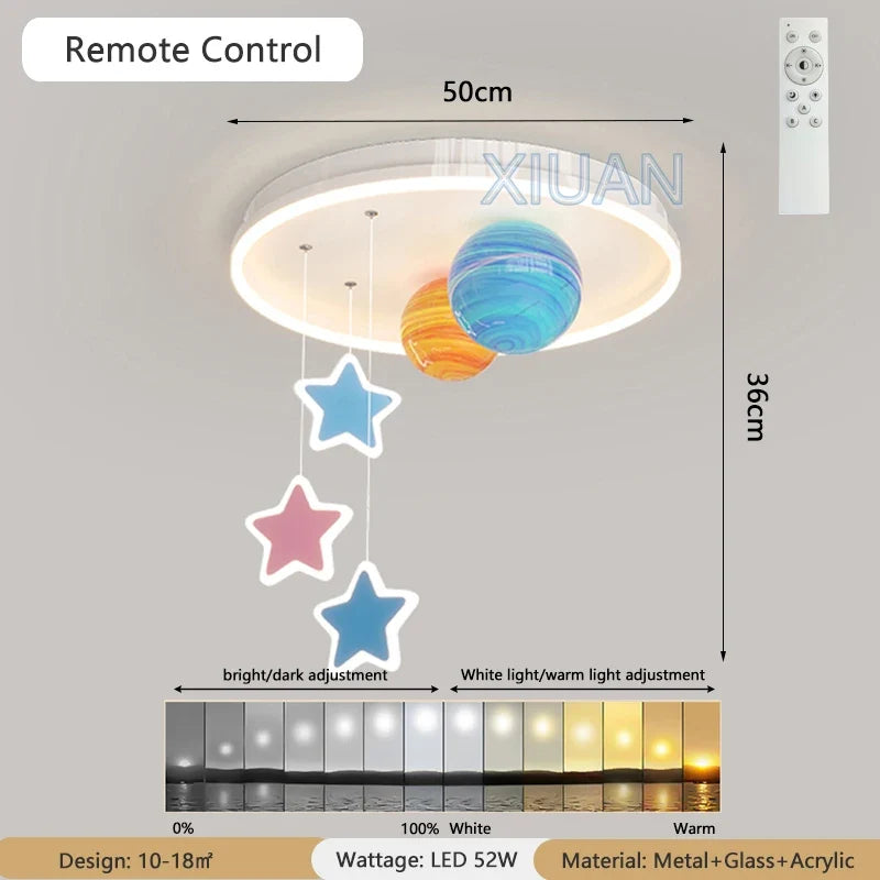 lustre créatif pour école maternelle en verre coloré planète univers étoile