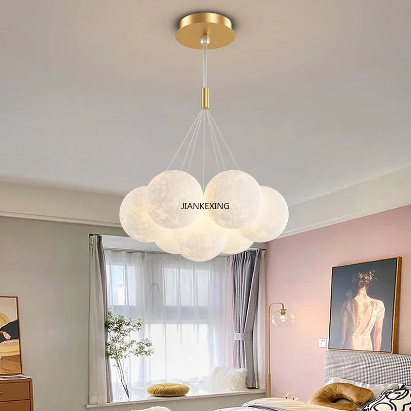 lustre moderne led boule à bulles suspension luminaire décor