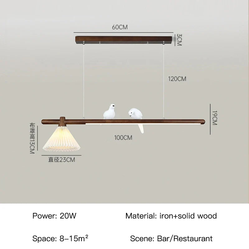lustre moderne en bois suspension créative pour décoration intérieure