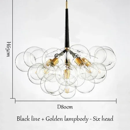 lustre moderne en verre lumineux pour décoration intérieure