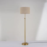 Lampadaire art déco en laiton et abat-jour en lin — Cannelle