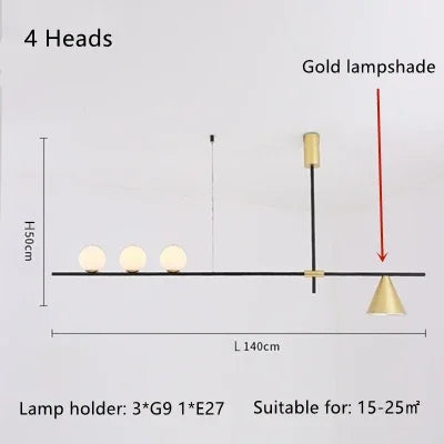 suspension moderne en verre pour décoration intérieure élégante