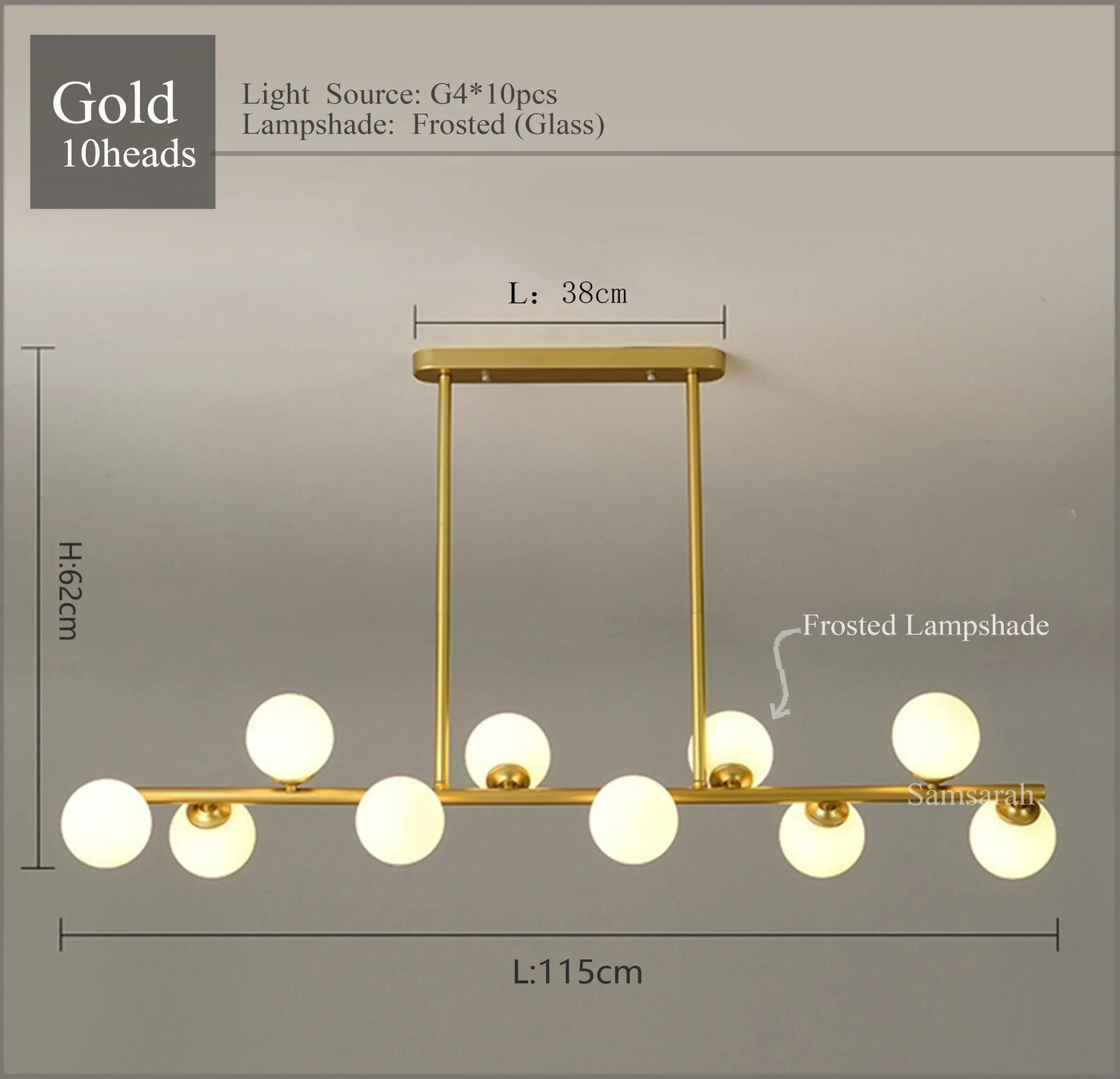 2024Modern LED Chandelier Black and Gold Long Glass Ball Chandeliers for Living Room Dinning Room Lustre,Samsarah Lighting