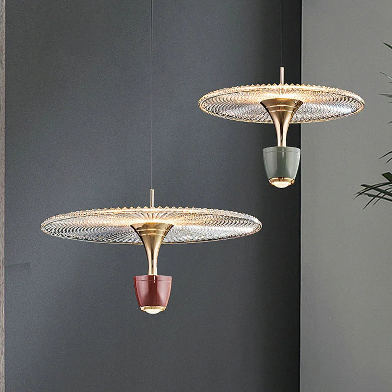 suspension led rond acrylique avec cordon réglable