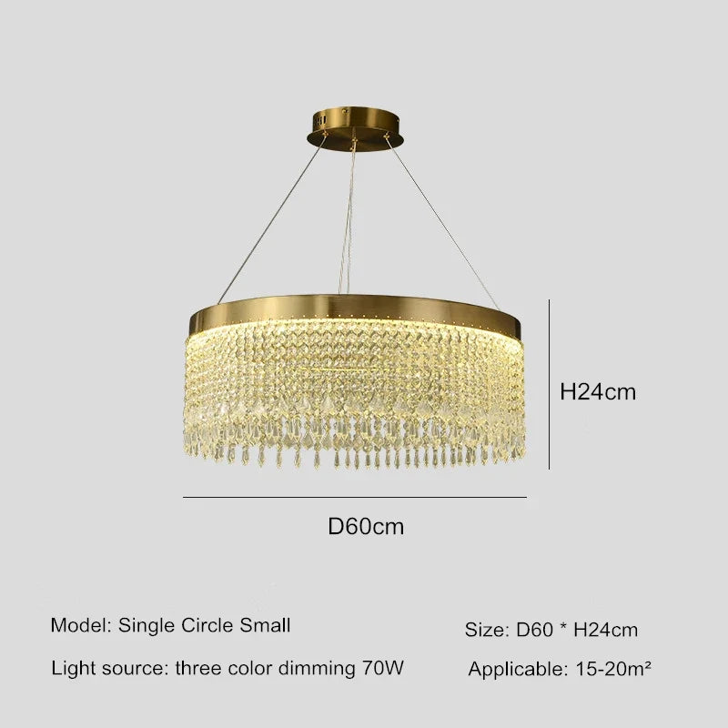 lustre en cristal led design moderne pour décoration intérieure