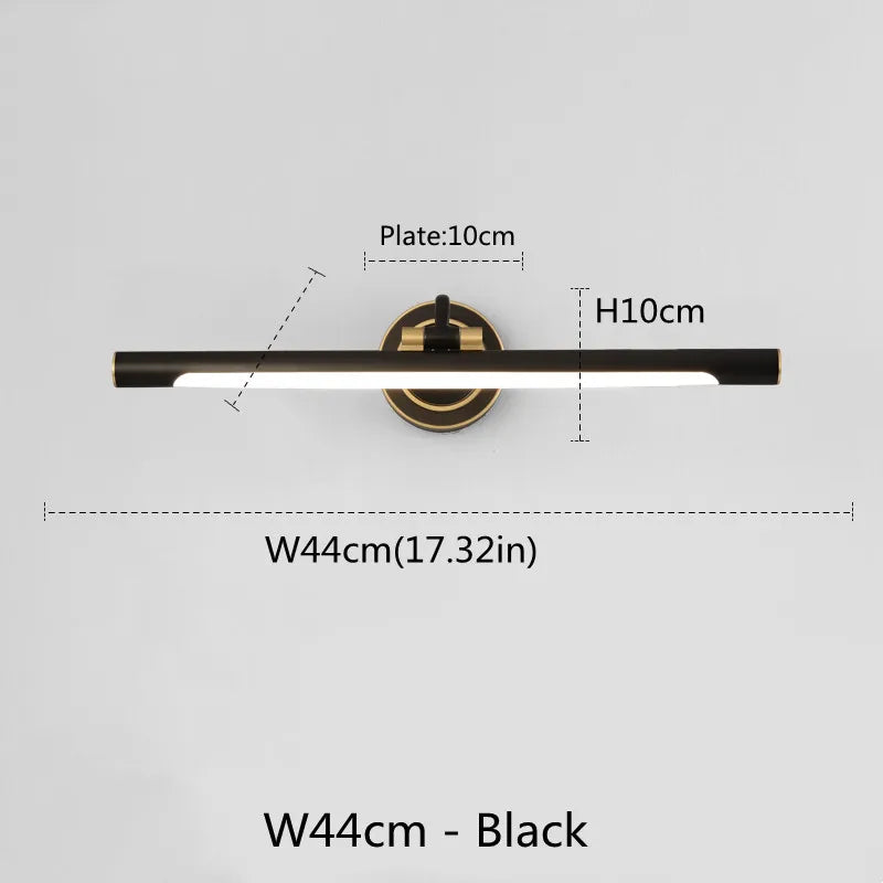 Américain Led salle de bain applique miroir lampe noir Bronze lampes de vanité pour la maison moderne intérieur appliques murales luminaire Makeu