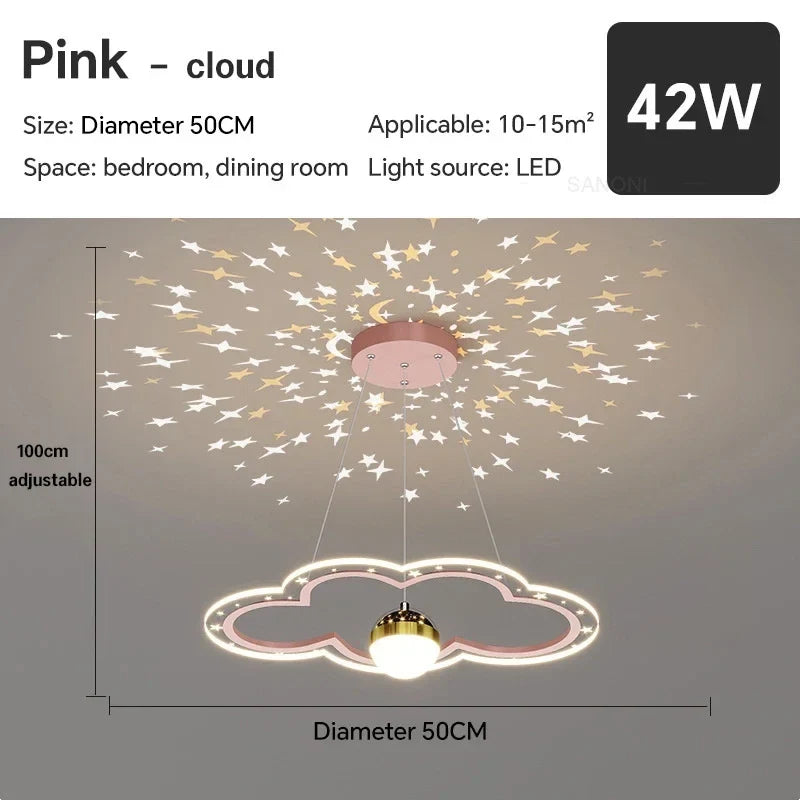 lustre led moderne nuage fleur éclairage ciel étoilé intérieur