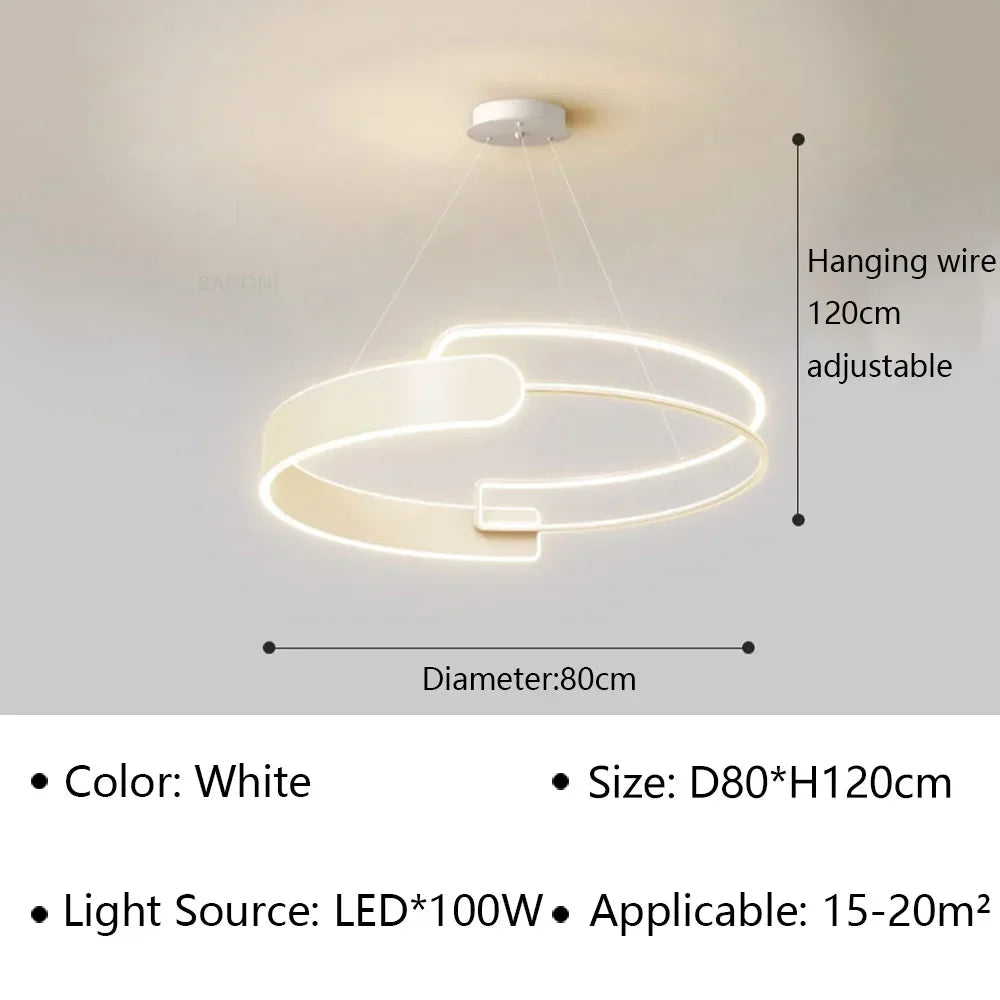 suspension moderne à led pour décoration intérieure réglable de luxe