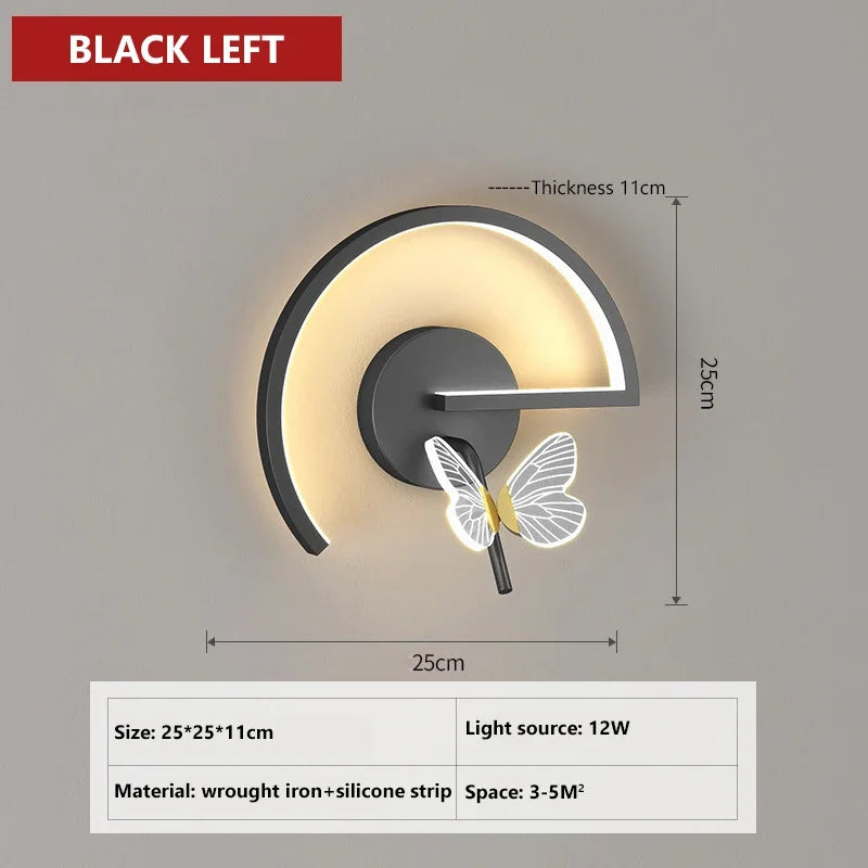 applique murale led moderne en forme de papillon décoratif intérieur