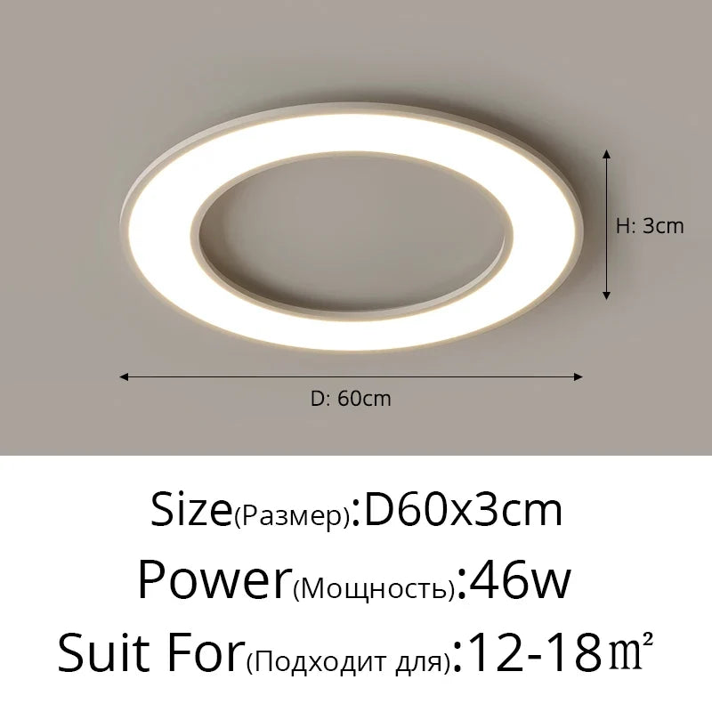 plafonnier ultra-mince moderne à leds pour éclairage intérieur décoratif