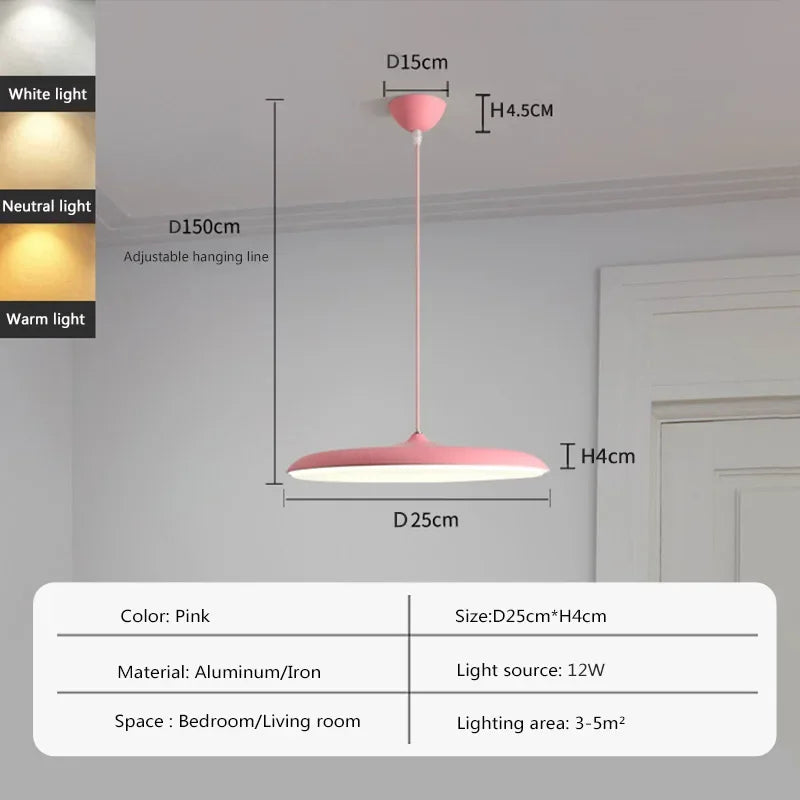 lampe led suspendue design nordique avec soucoupe volante