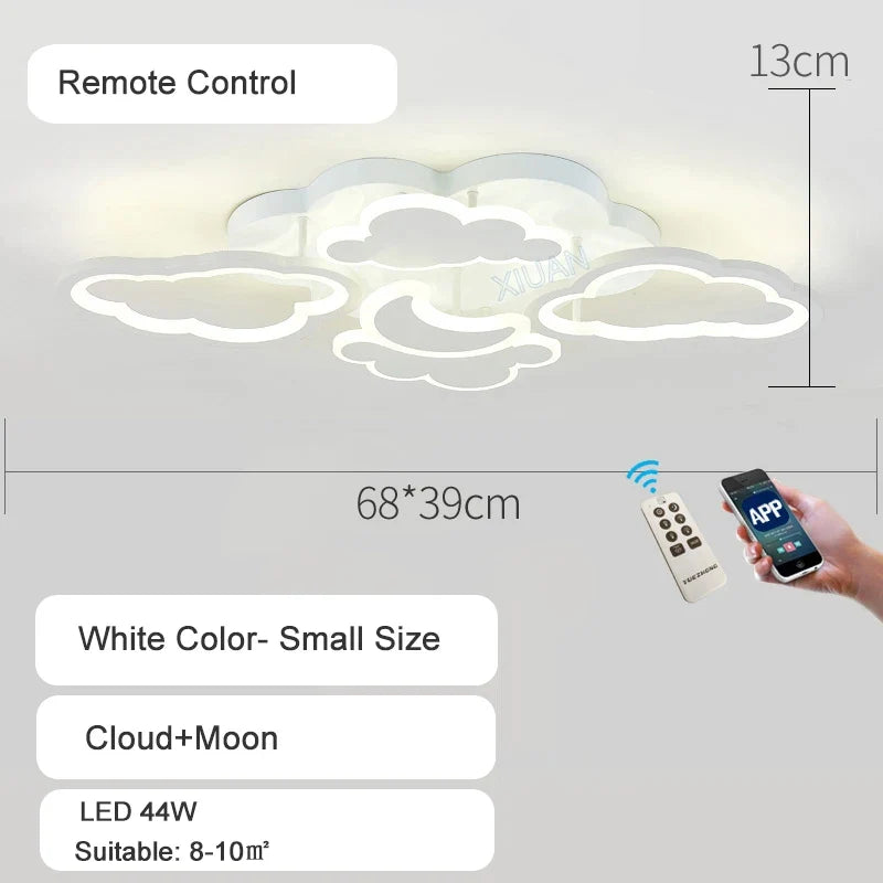 lustre led moderne en forme de lune étoile nuage pour enfants