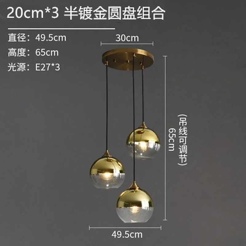 lustre nordique en verre fumé suspension simple luxe