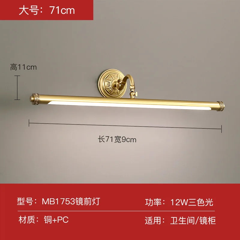 style chinois doré miroir lumières phare étanche rétro