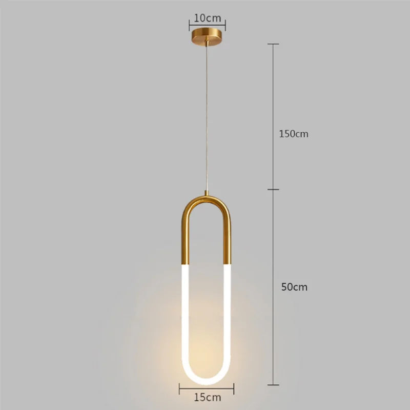 Suspension Anneau suspendu en or LED