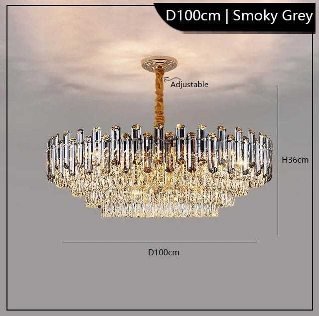 lustre led de luxe en cristal moderne 	 en stock