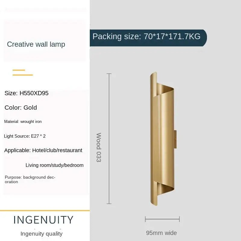 Modern living room background wall lamp, bedroom bedside wall lamp, Nordic creative E27 staircase and corridor lighting fixture