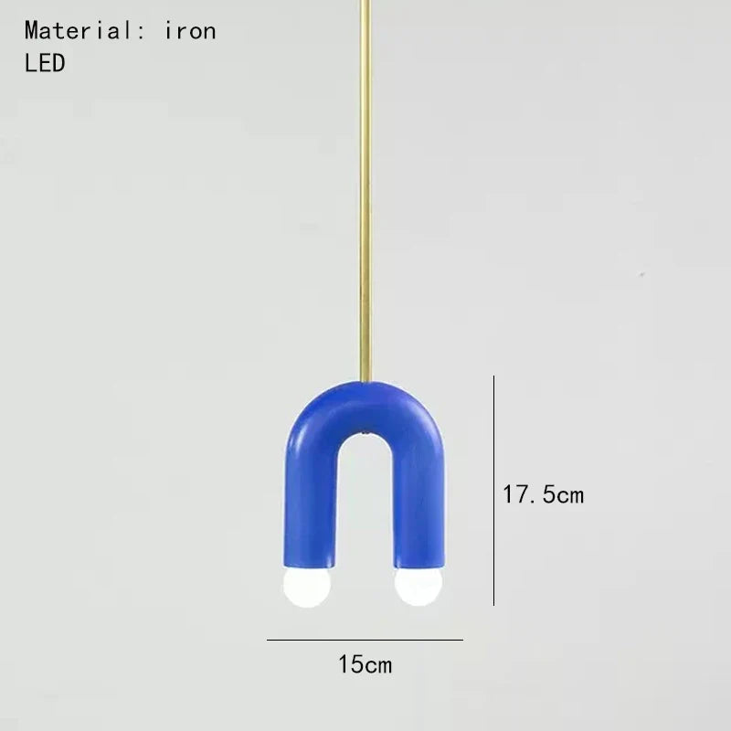 lustre arc-en-ciel métallique fil art déco suspendu réglable