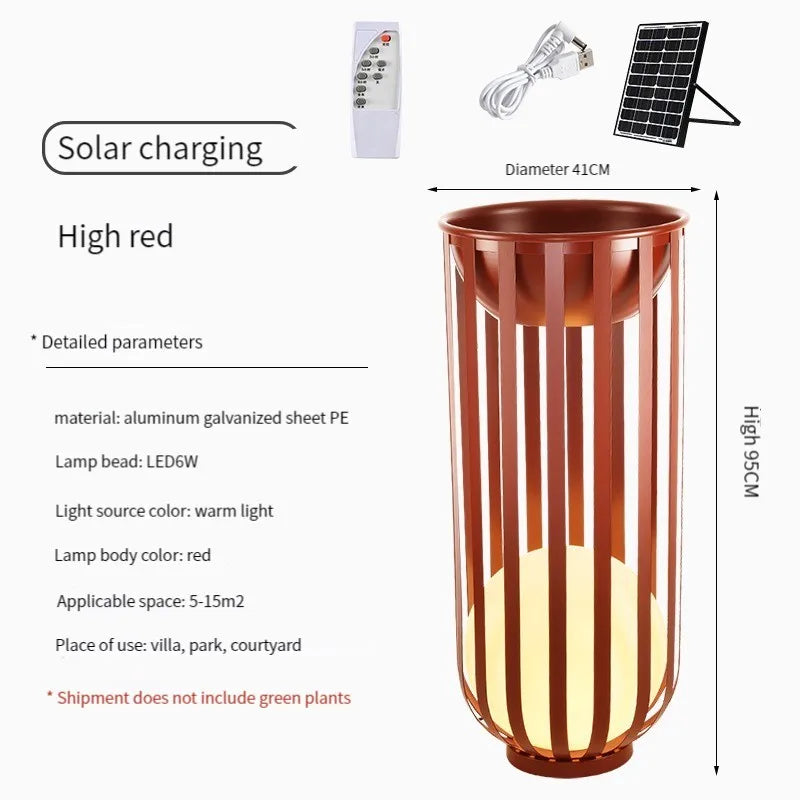 Lampadaire solaire de jardin lampe nordique en pot de fleurs pour Villa cour cour passerelle couloir décor extérieur IP65 éclairage étanche