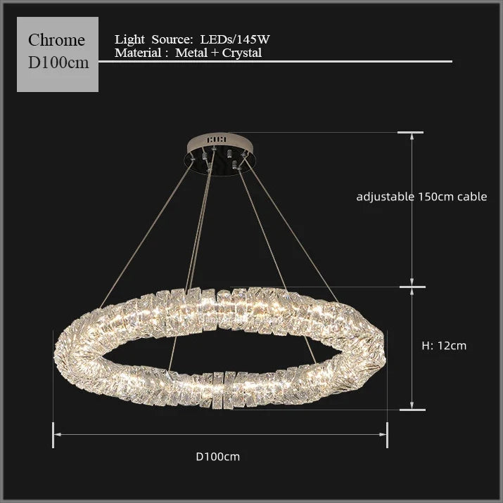 2024 Luxury K9 Crystals Chandelier Led Pendant Lights Steel Luxury Hanging Lamp Fixtures For Home decoration