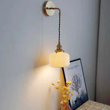 applique murale rechargeable en céramique avec interrupteur rotatif style vintage