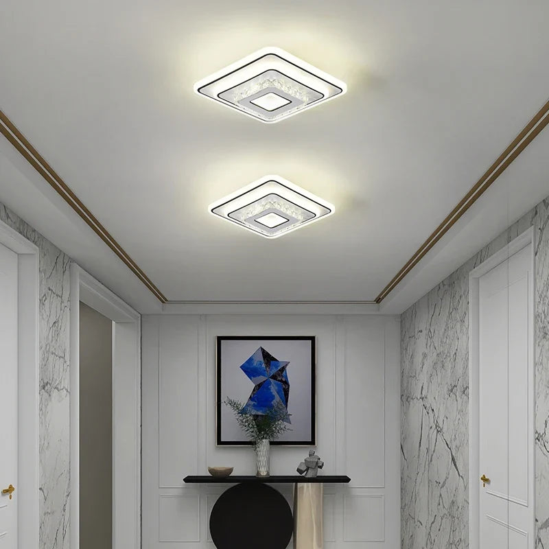 plafonnier moderne minimaliste en cristal à led créatif