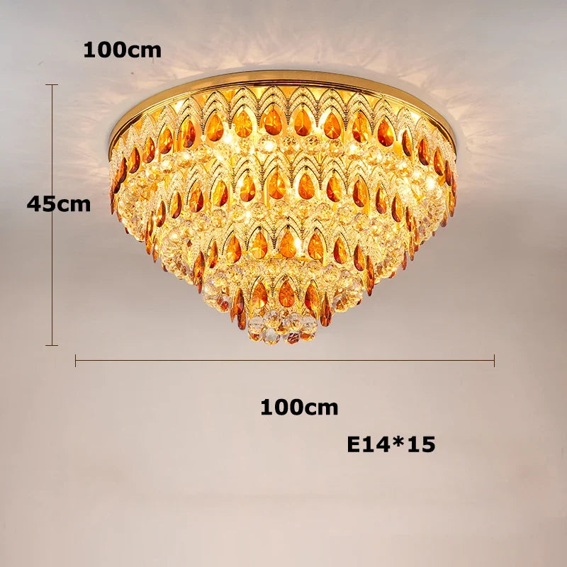 lustre dimmable en cristal design pour intérieur moderne