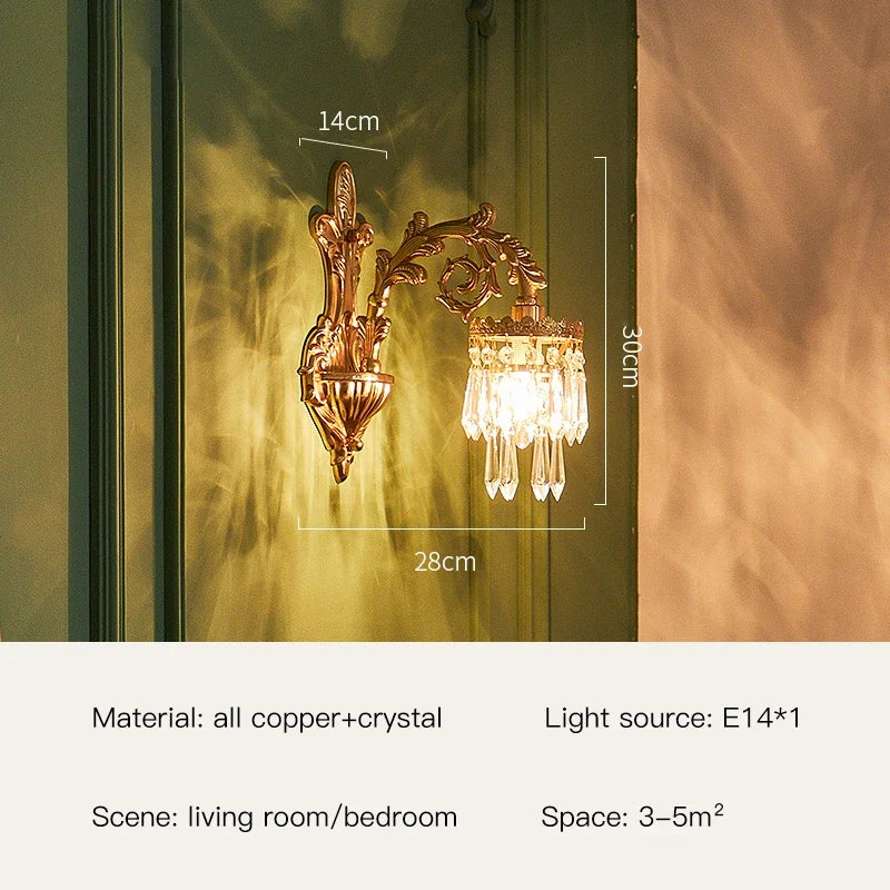 applique murale classique luminaire décoratif en cristal pour intérieur