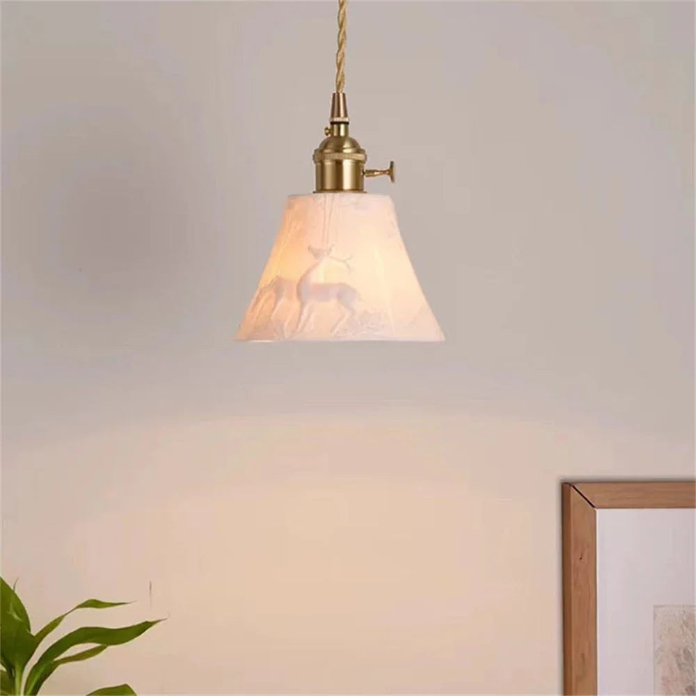 plafonnier moderne rustique céramique abat-jour suspension design loft