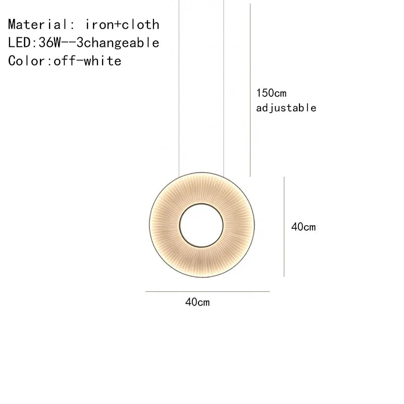 lustre moderne en tissu iris led pour décoration d'hôtel