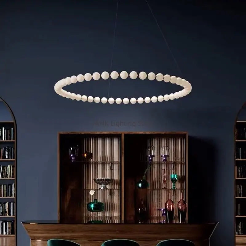 lustre led créatif nordique en forme de haricots magiques double couche