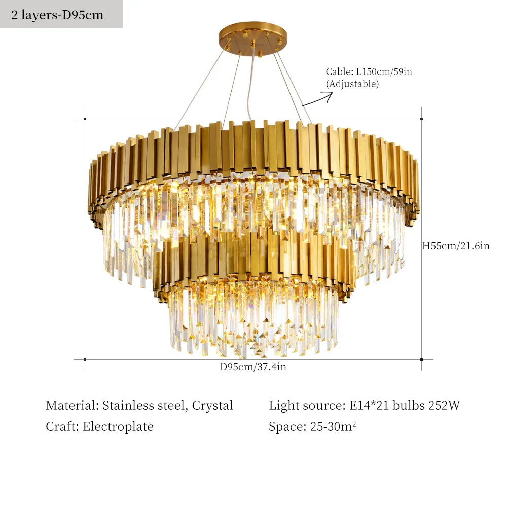 lustre en cristal moderne pour décoration intérieure élégante